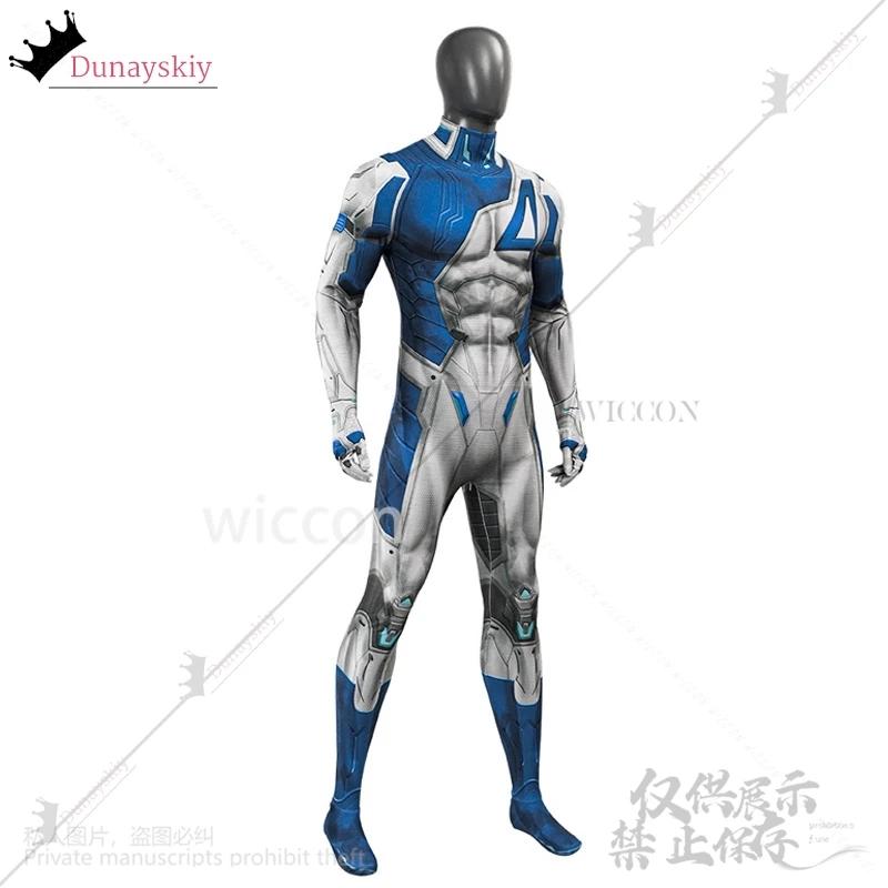 ミスターファンタスティックコスプレ衣装全身タイツスパンデックスボディスーツジャンプスーツスーツヒーロー衣装アニメゲームライバルロールプレイ男カスタマイズ
