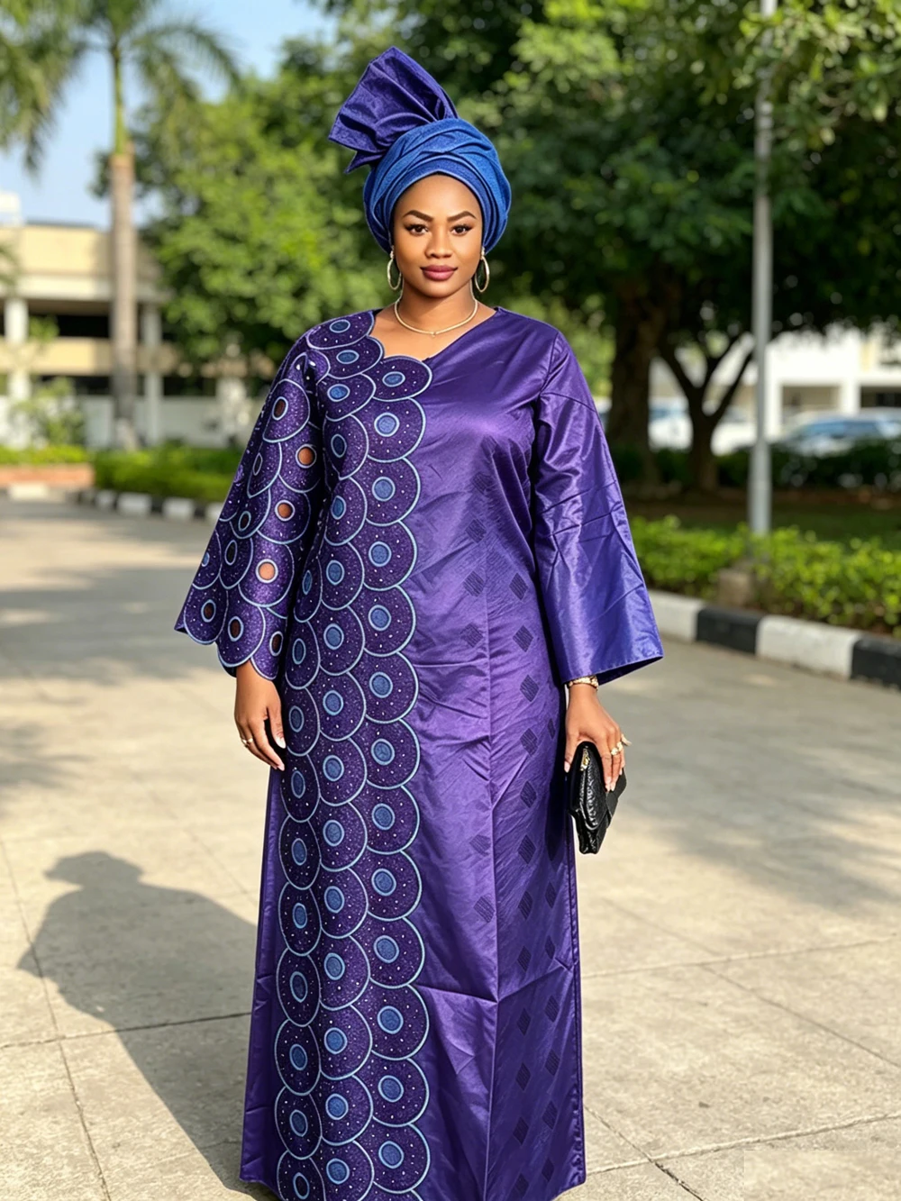 

Morocco African Women Embroidery Kaftan Abaya Dashiki Maxi Dress Plus Size Ankara Long Gown Boubou Robe Matching Headwrap