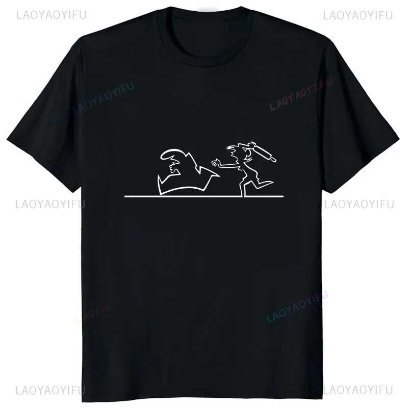 Harajuku La Linea The Line Osvaldo Cavandoli TV Tshirt Comfortable Breathable Fashion Man T-shirt Casual Loose Cotton Tees