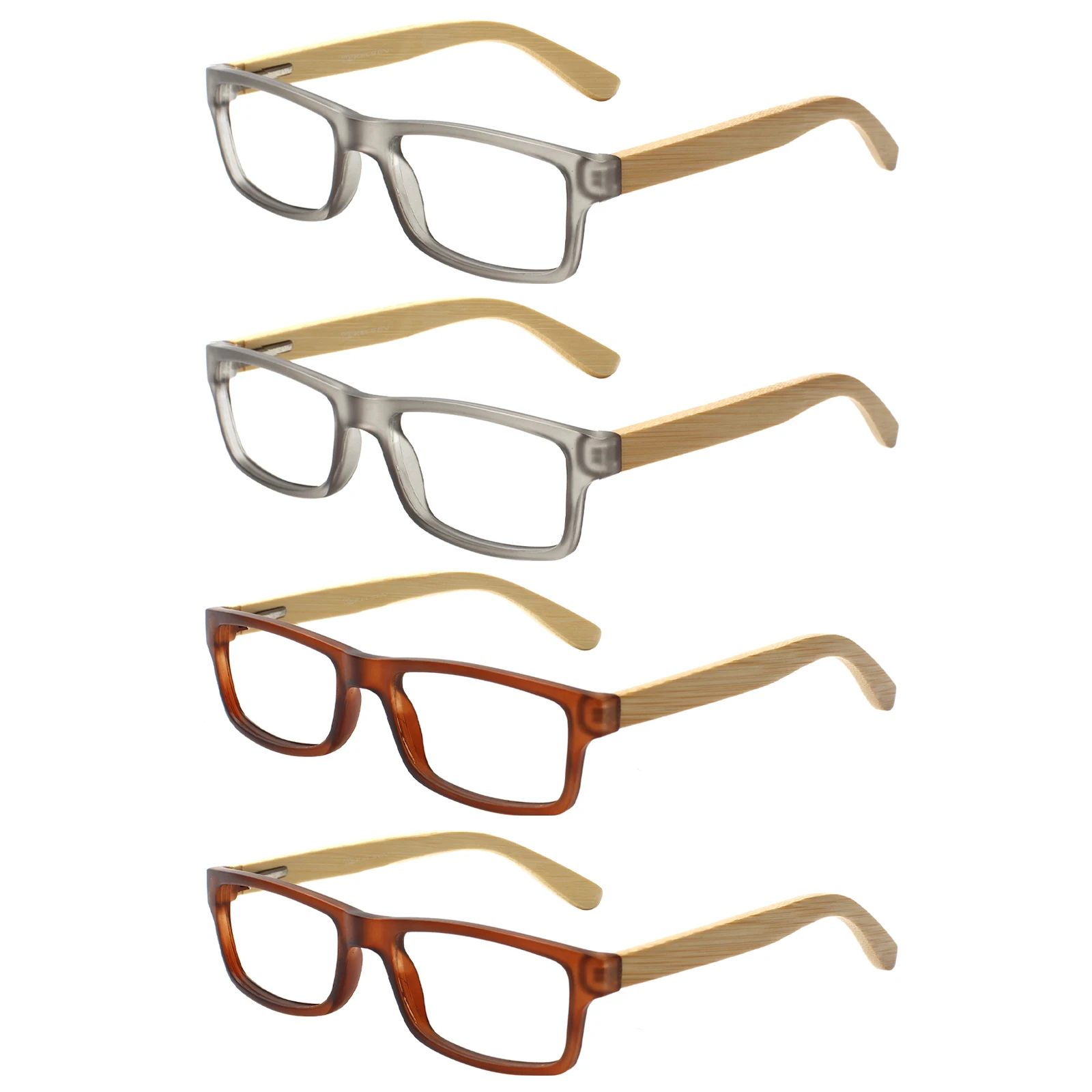 

Reading Glasses Men's Women's Rectangular Woodgrain Frames HD Magnifying Anti-Blue Light Lenses Prescription Glasses+1.0+2.0+3.0