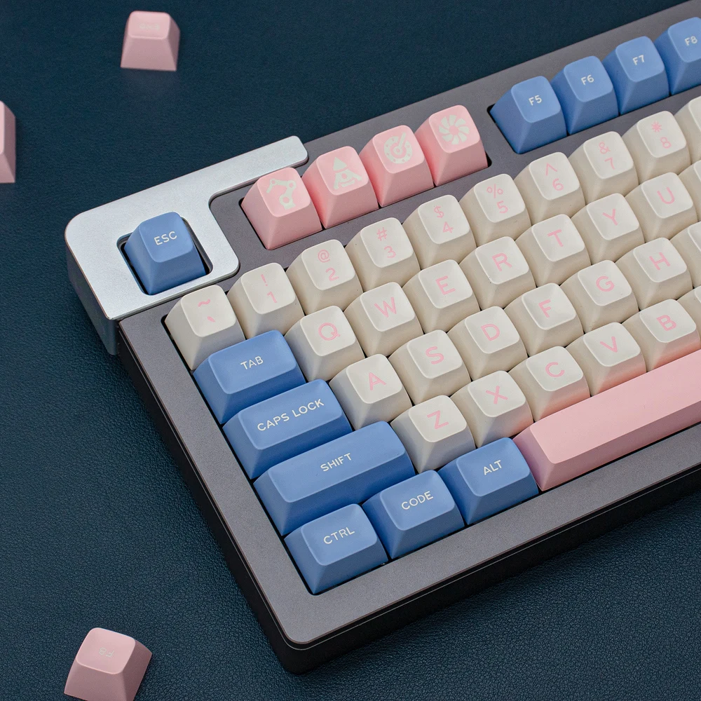 Keycap bubble blue pink SA height full set 237 keys two-color molding for mechanical keyboard 75/98