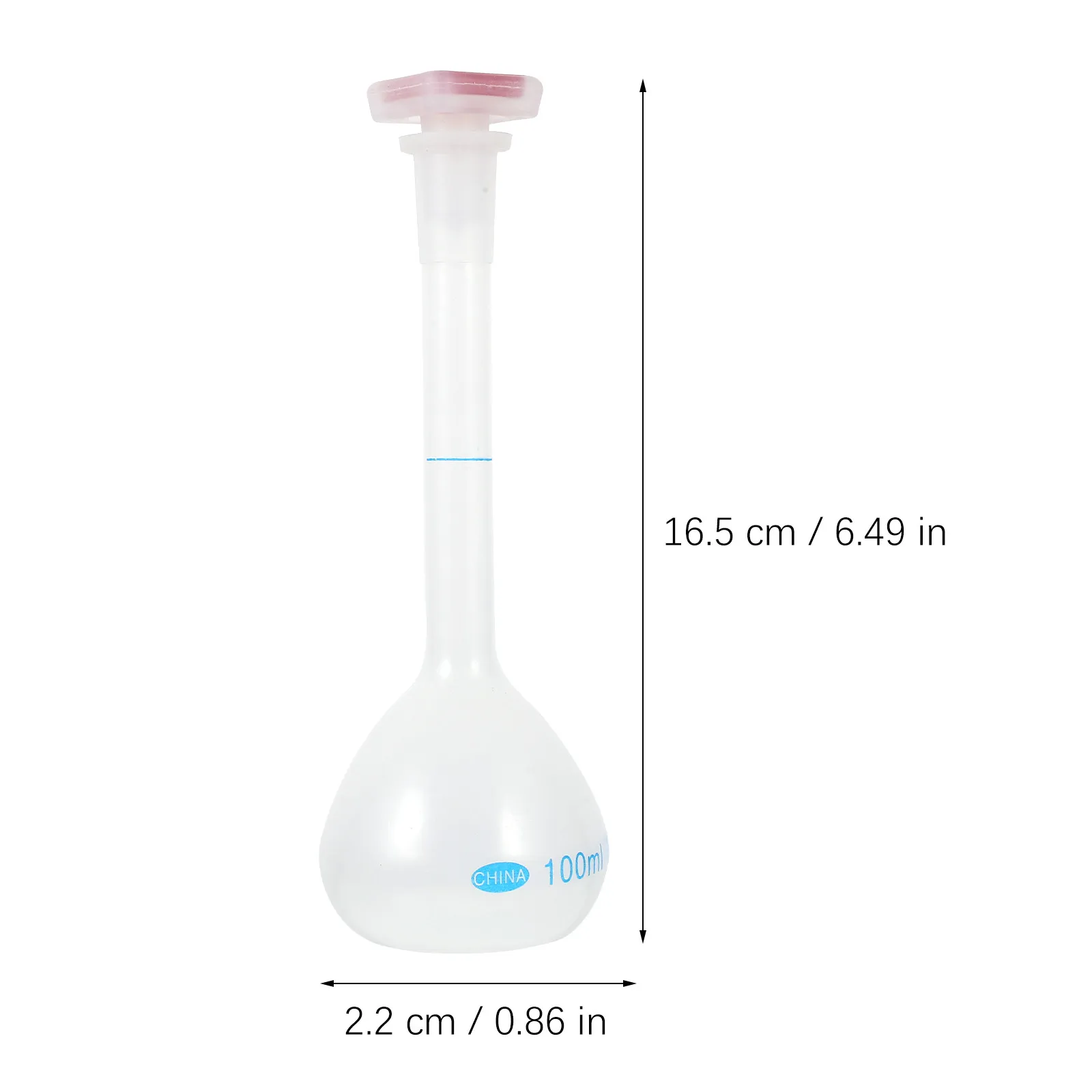 2Pcs 100Ml Volumetric Flask High Accuracy Lab Supplies Premium Plastic Capacity Flask Waterproof Heat Resistant Empty Container