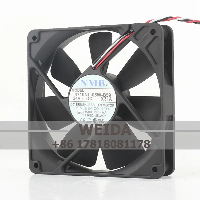 Kipas Casing 4710NL-05W-B59 untuk NMB 24V 0,31A 120*120*25MM Kipas Pendingin Senyap Inverter