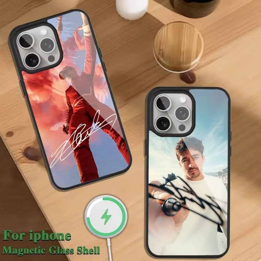 

C-Charles L-Leclerc Racer Phone Case For Magnetic Wireless Charge Cover For iphone 16 15 14 13 12 11 Pro Max Plus Coque