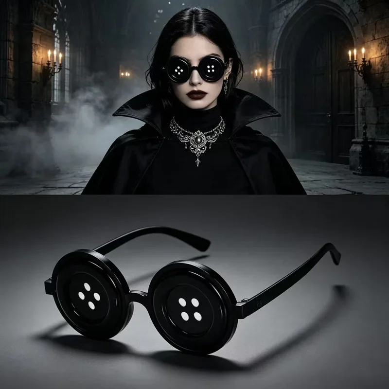 New Button up Glasses Styling Sunglasses Party Funny Decorative Glasses Black Round Frame Frame Eyewear