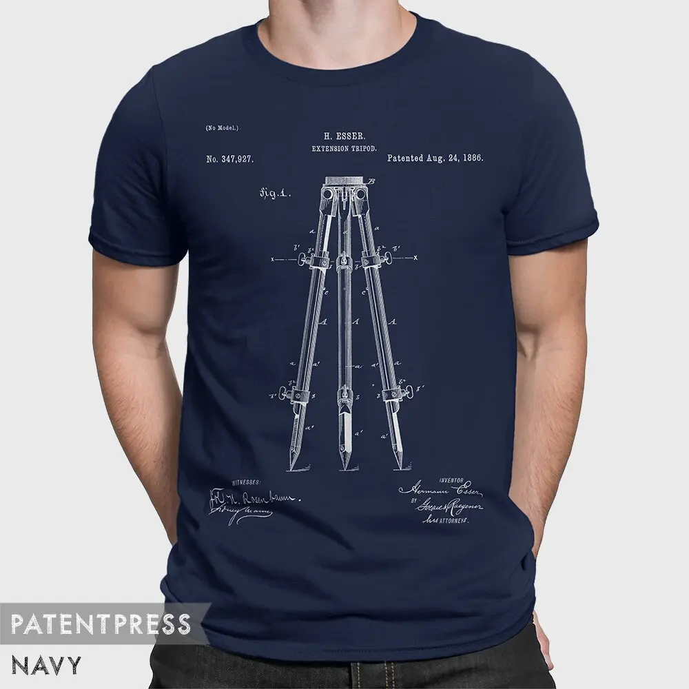 Surveying Tripod Patent T Shirt Surveyor Geologist Engineer For Land P427