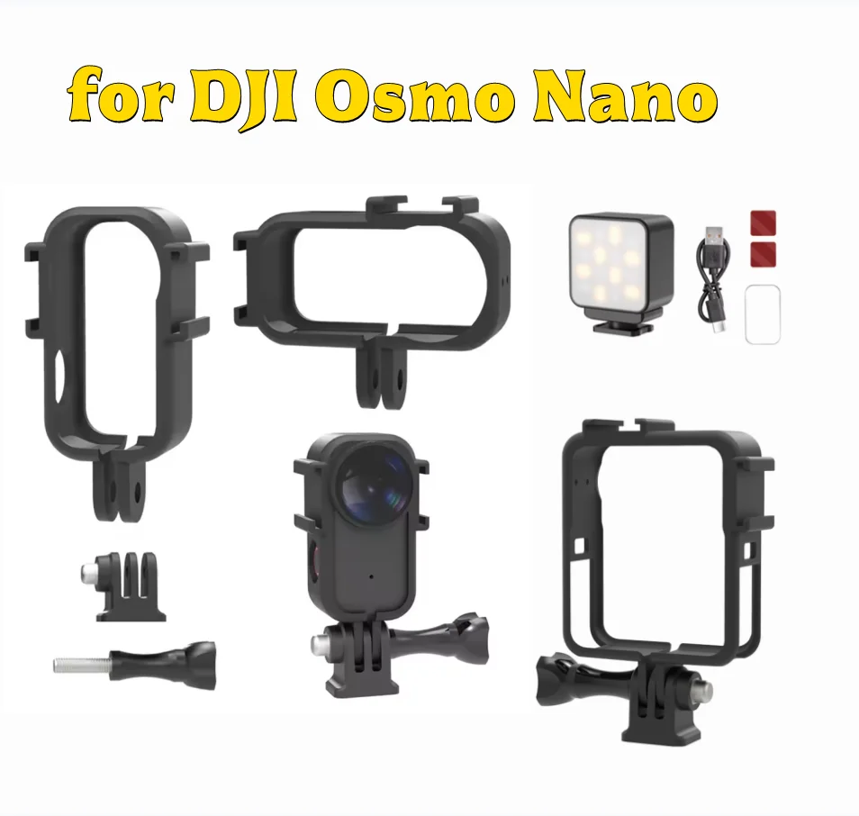 Horizontal and Vertical Plastic Protective Frame Adapter for DJI OSMO NANO Action Camera Horizontal Vertical Expansion Bracket