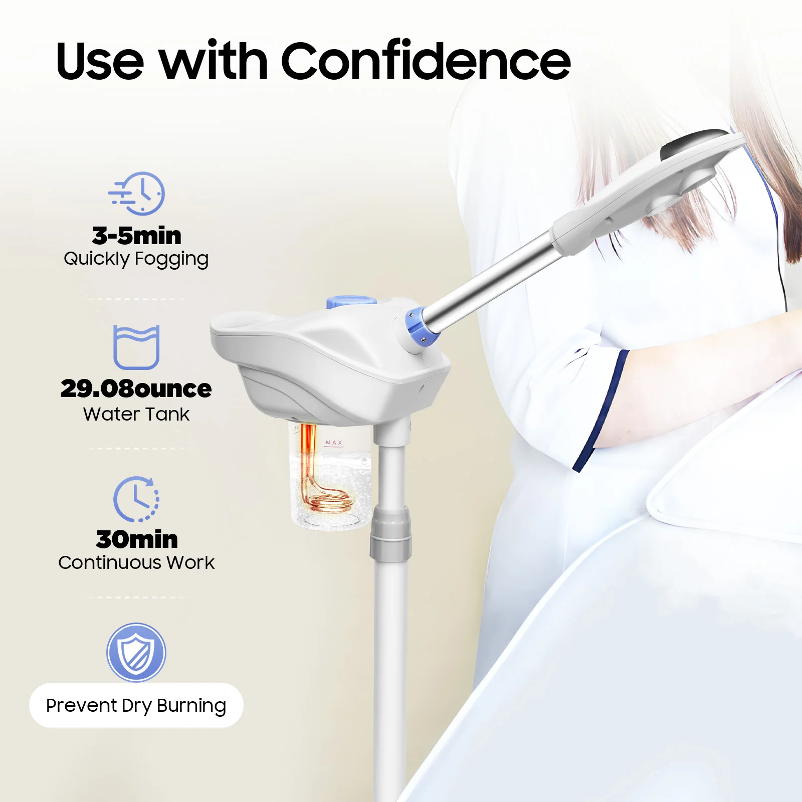 Beauty Spray Machine Hydration Herbal Skin Care Ozone Beauty Universal Wheels Warm Steam Skin Hydrated Cleansing Salons Spa — zdjęcie 4