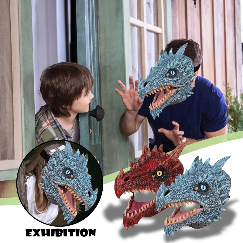 Velociraptor Mask Mask Dragon Dinosaur Toy Kids Christmas Halloween Prop