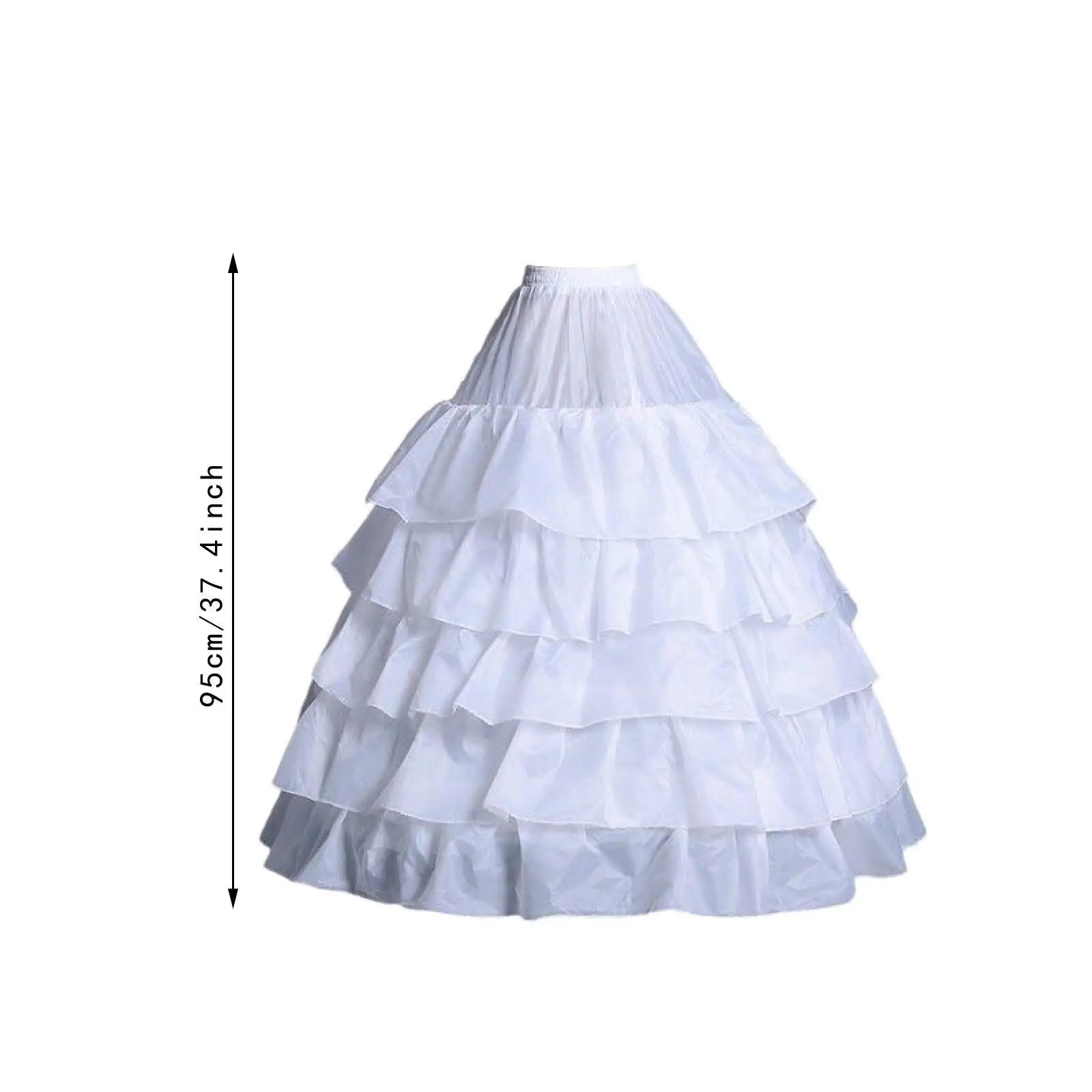 

Crinoline Petticoat Bridal 95 cm 4 Hoops 5 Ruffles Layers for Prom Cosplay Party