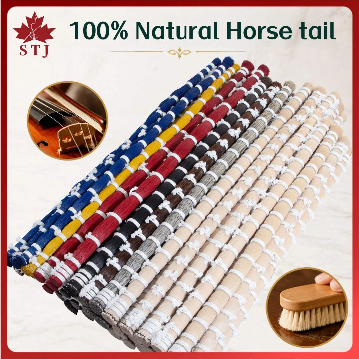 150g Natural Siberia Horsehair HorseTail for Violin Viola Cello Bass Erhu Bow Hair Horse Tail Violin Replace Accessories