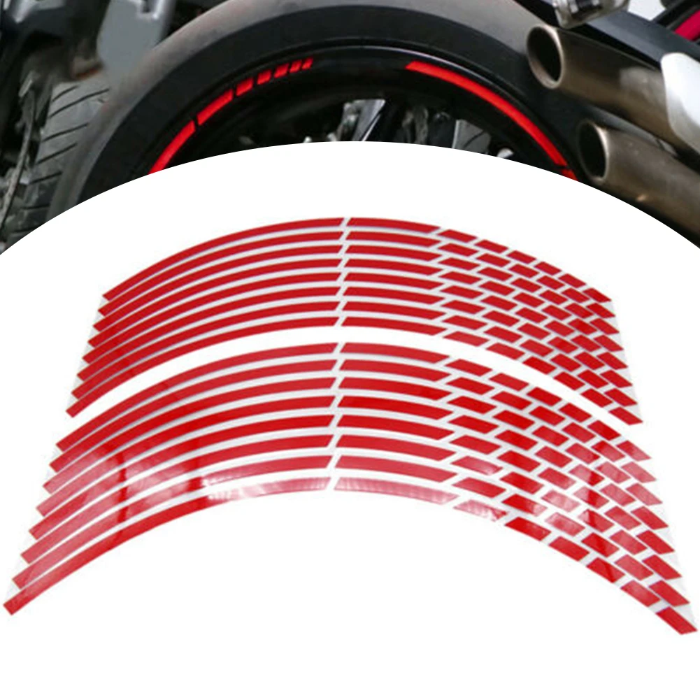 

16Pcs 17"18" Strips Motorcycle Wheel Stickers Car Reflective Rim Tape Motorbike Bicycle Auto Decals Universal For Honda Decals