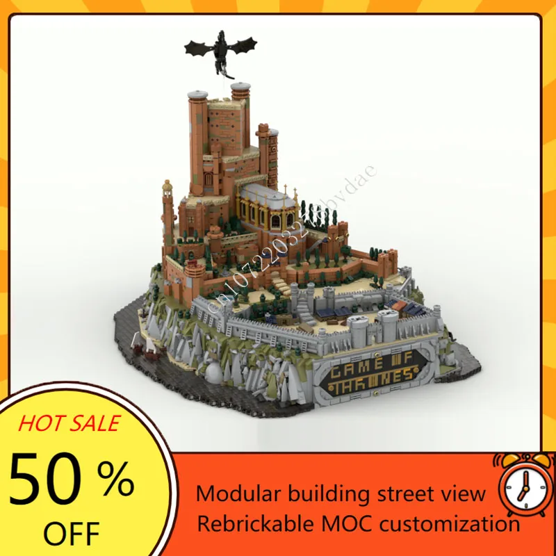 6962PCS Dragon Castle - The Red Keep MOC Creatieve straatbeeld Model Bouwstenen Architectuur Onderwijs Assemblage Speelgoed Cadeau