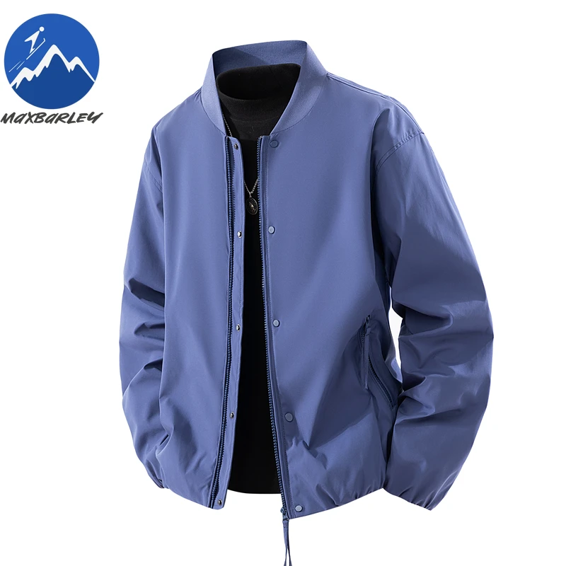 Maxbarley Harajuku Baseball Jacket Men 2025 Autumn New Casual Solid Color Bomber Coat Man Outdoor Street Loose Windproof Jackets