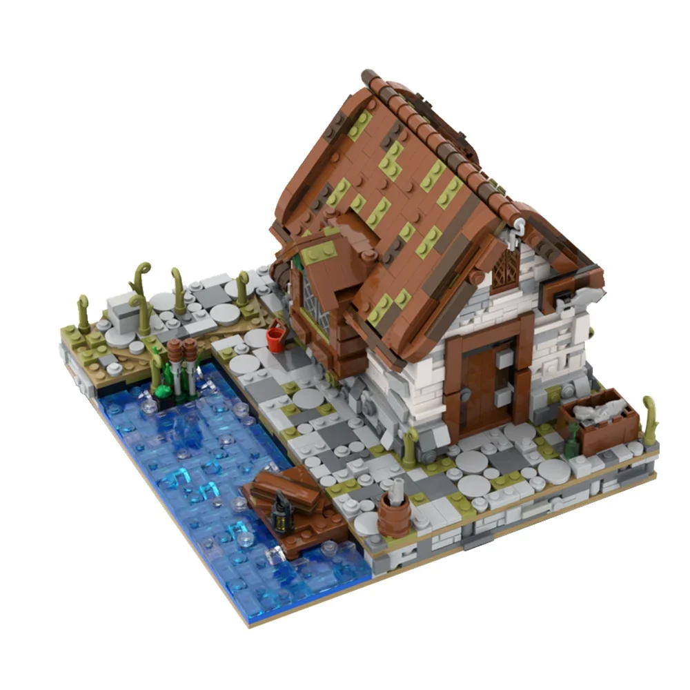 ชุดตัวต่อ Gobricks MOC บ้านชาวประมง สถาปัตยกรรม ชุดตัวต่อท่าเรือ บ้านโจรสลัด บาร์ราคูด้า ของเล่นเสริมพัฒนาการสำหรับเด็ก