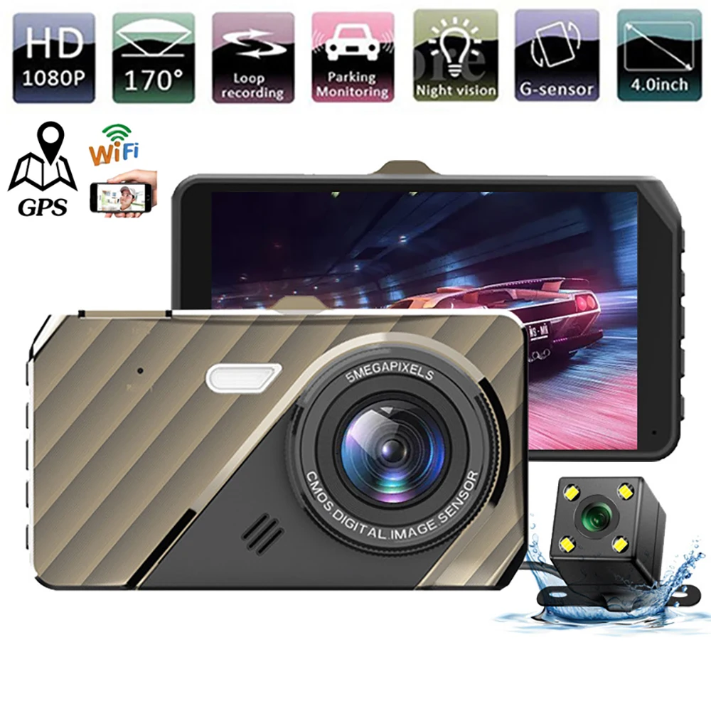 Car DVR WiFi Full HD 1080P Dash Cam Rear View Car Camera Drive Video Recorder Auto Parking Monitor Night Vision GPS Black Box