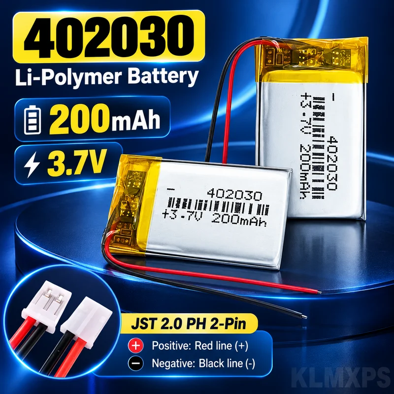 402030 200mAh 3.7V Li-Po Lithium Polymer Battery for Smart Bracelet/Voice Recorder/GPS/Tablet PC/Pet Training Tool/Webcam