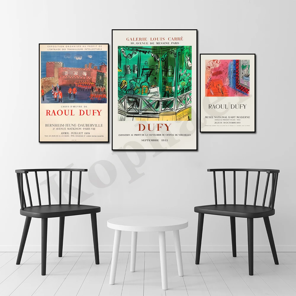 Raoul Dufy Abstract Vintage French Tower Spring Flowers Cityscape Paris Exhibition Poster