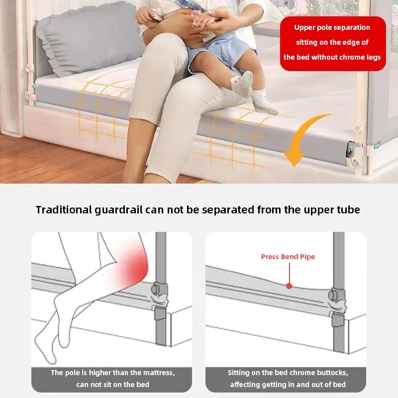 sécurité anti-chute pour lit d'enfant, barrière relevable pour bébé, garde-corps lavable pour parc bébé dessin animé