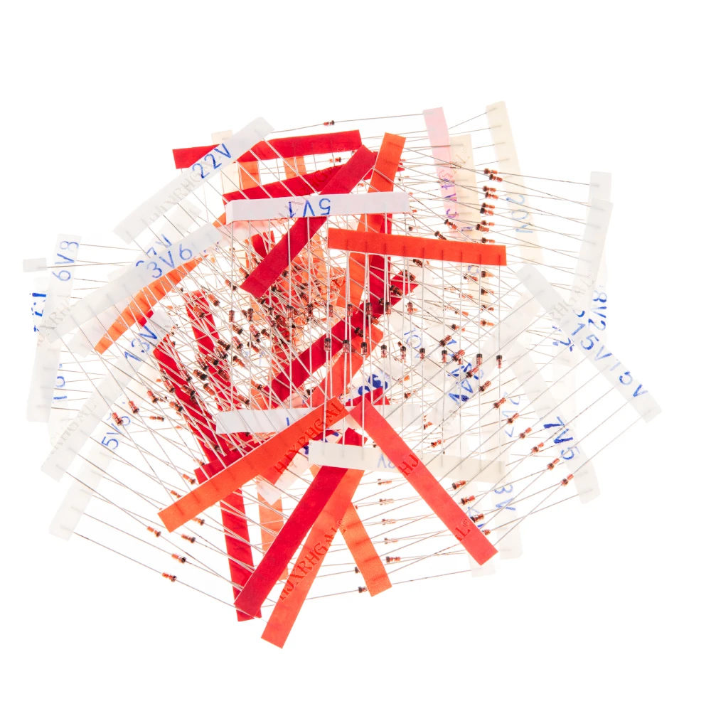 270 pçs/lote 0.5W Kit de Diodo Zener Conjunto de Sortimento 1/2W 2V4-33V Pacote de Diodo Zener 12V 18V 5V1 5V6 3V3 3V6 4V3 4V7 6V2 6V8 7V5 20V 22V