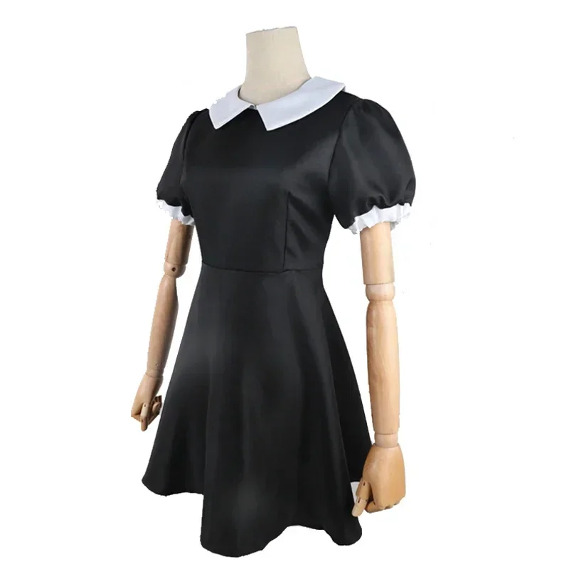 CosplayCostume de Cosplay du Película Addams para ixd'Halloween, Robe Courte pour Femme et Enfant, Adulte et Fille