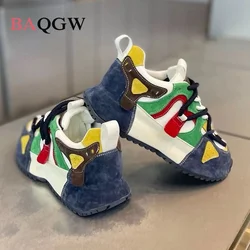 Designer Chunky Sneaker for Men Cover Bottom Board Shoes Fashion Casual Leather Breathable Increased Internal Platform Shoes