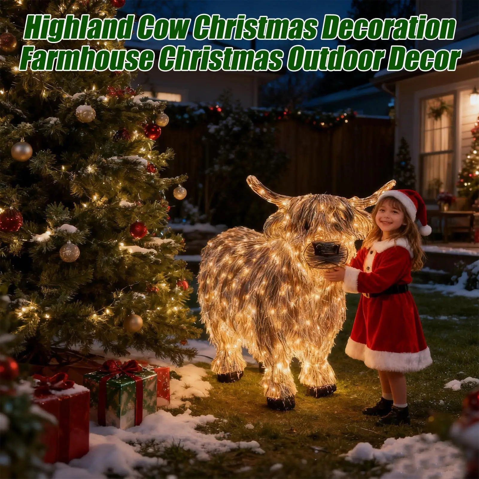 

Cow Decor 3D Cow Light Up 11 Inch Height Garden Decor Outdoor Yard Lawn Farmhouse Farm Porch Garden Christmas Decoration For