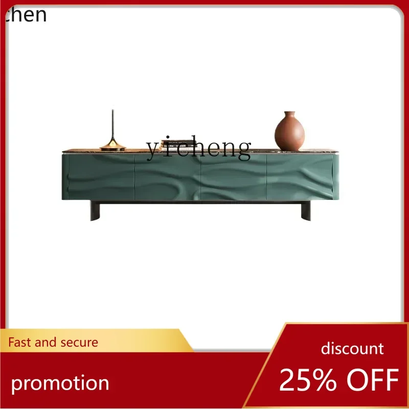 

ZMLHigh-end Marble TV Cabinet Coffee Table Household Modern Simple Small Apartment Floor Cabinet