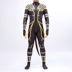 Halloween Movie Hero Funny Bodysuit Long Sleeve Jumpsuit Adult Feign with Tail Cosplay Costume Holiday Party Man Clothes