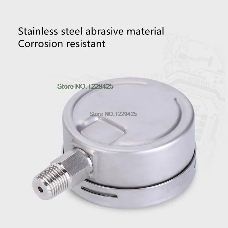 All Stainless Steel EN-837 Pressure Gauge YN60BF Corrosion High Temperature Resistant