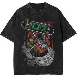 Skate Nofx Rock Punk Band T Shirts Hip Hop Washed Short Sleeve Harajuku T-Shirts Novelty Men Women Streetwear Graphic Tees