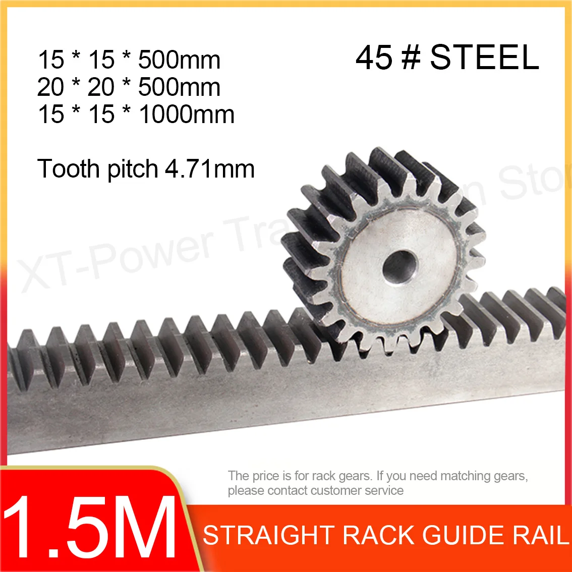 

1Pcs 15 * 15 * 500mm 20 * 20 * 500mm 15 * 15 * 1000mm 1.5M Gear Matching Rack 45# Steel Quenched Rack Transmission Accessory