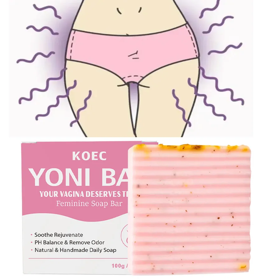 Natürliche Premium-Yoni-Riegel-Seife für Damenpflege für pH-Balance, Geruchskontrolle und Feuchtigkeit, tägliche Intimhygiene, handgefertigt und vegan