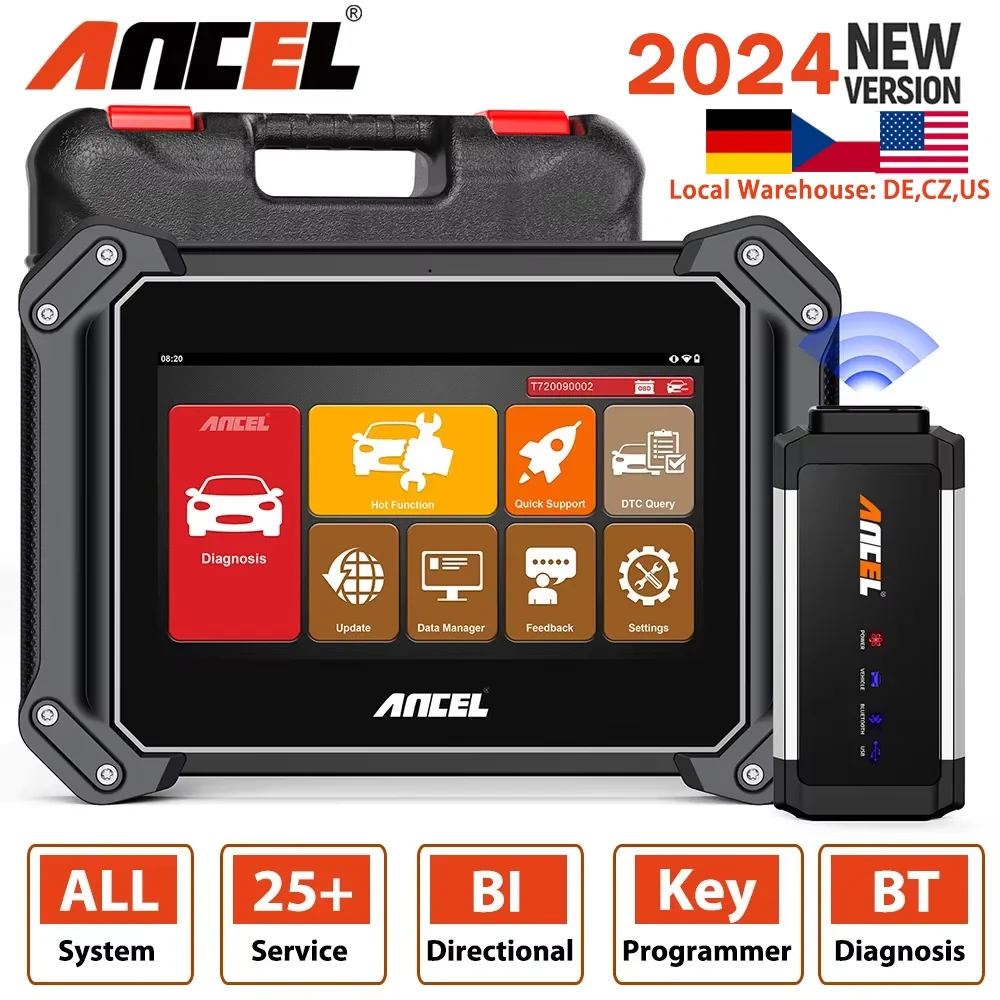 

ANCEL V6 PRO OBD2 Bluetooth Automotive Scanner Bi-Directional Control IMMO A/F EPB ABS 25 Reset Auto Scan Diagnostic Tools PK X6