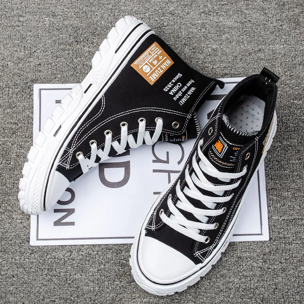 

Новая летняя мужская обувь. Высокие парусиновые туфли. Модные повседневные универсальные дышащие цветные и модные кроссовки.