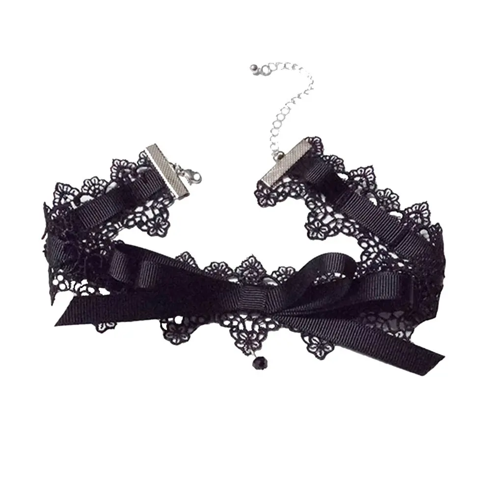 Bowknot Decor Lace Choker Fashion Accessory Exquisite Workmanship Lightweight Comfortable Daily Wear Gift