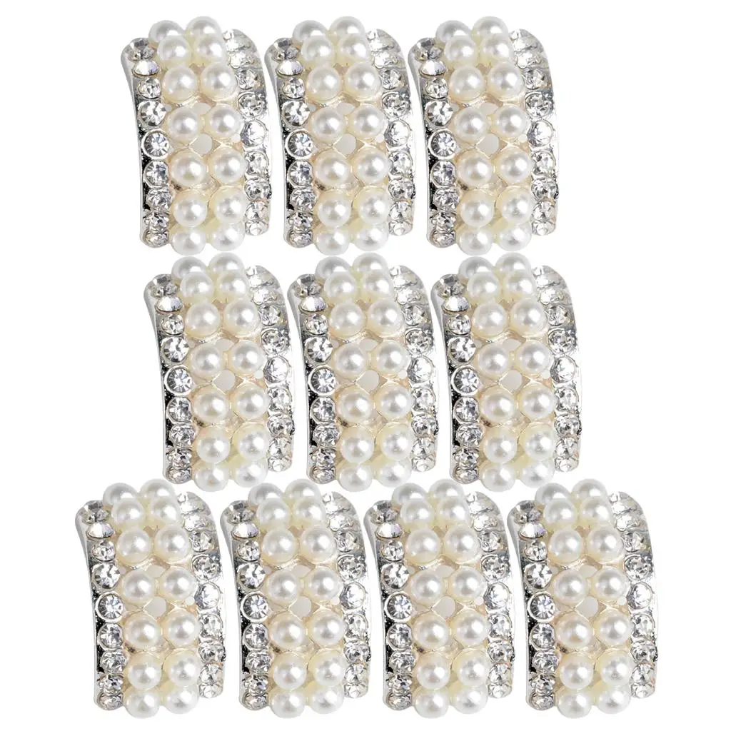 10pcs Flatback Crystal Pearl Embellishment for DIY Headband Hair Accessories