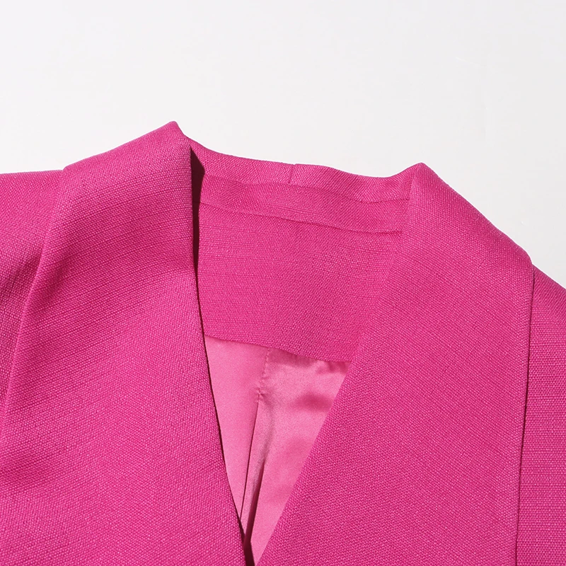 TWOTWINSTYLE Solid Spliced Diamonds Loose Blazer for Women Lapel Long Sleeve Temperament Chic Coats Female Fashion