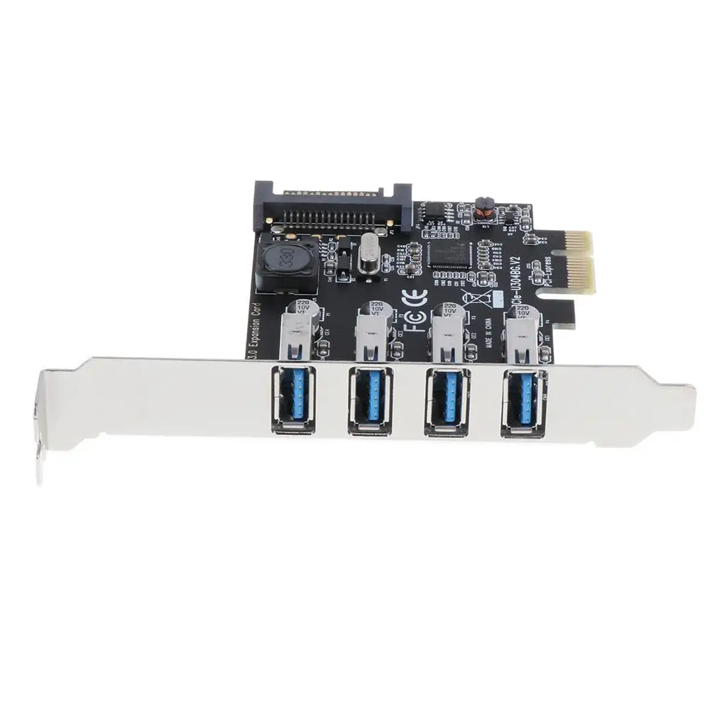 4 Port USB 3.0 PCI Express HUB Adapter High Compatibility Expansion Card for PC Windows XP Win7 Win8