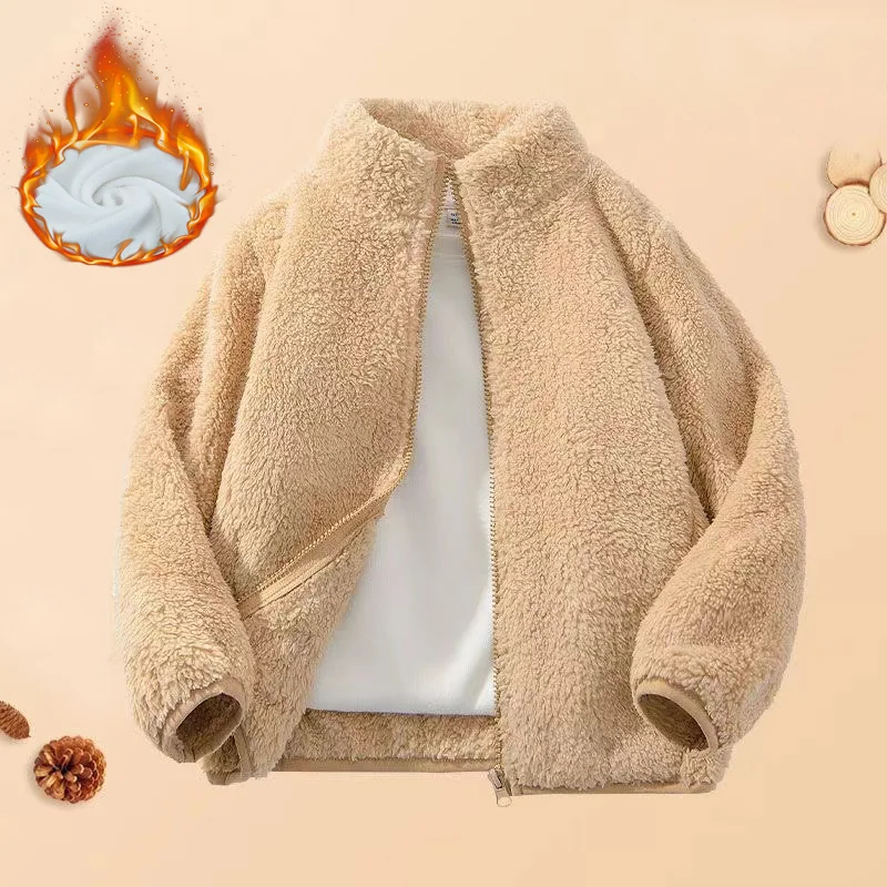 

Plush Velvet Girls Jackets Children's Autumn Winter Padded Outerwear New Boys Girls Fleece Warm Coats Teenager Clothing 3-10Y