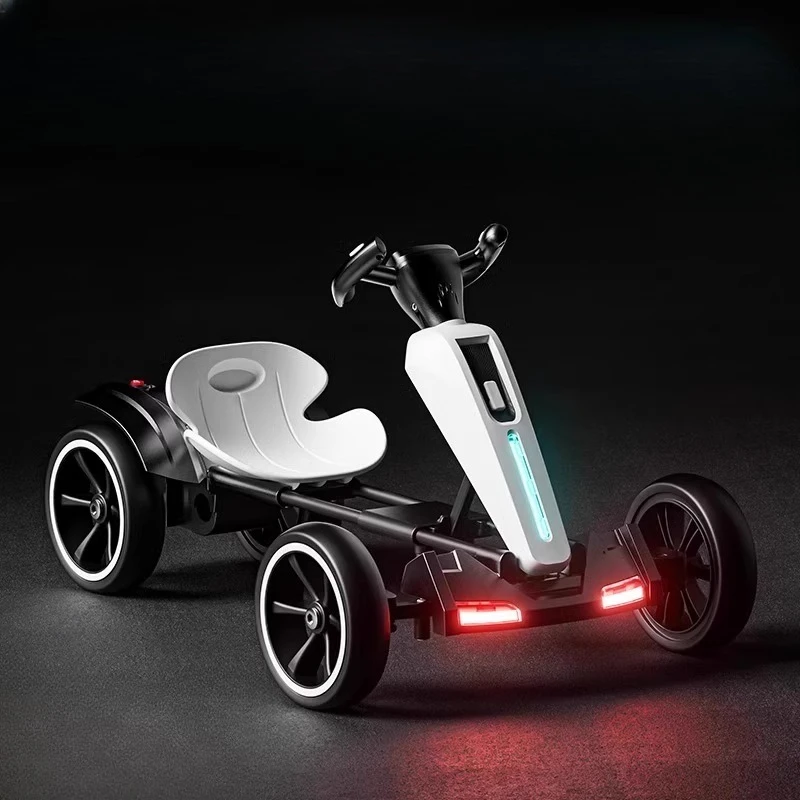‌ Opvouwbare draagbare elektrische kindergokart met 390-motor Coole LED-verlichting Geen montage Off-road speelgoedauto voor jongens/meisjes