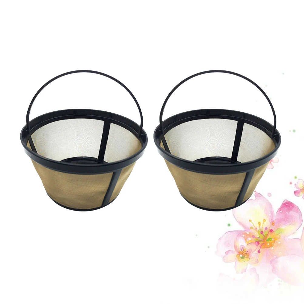

2 PCS Coffee Filter Good Permeability Reusable Cone Shape Stainless Steel Filters Mesh Basket Stable