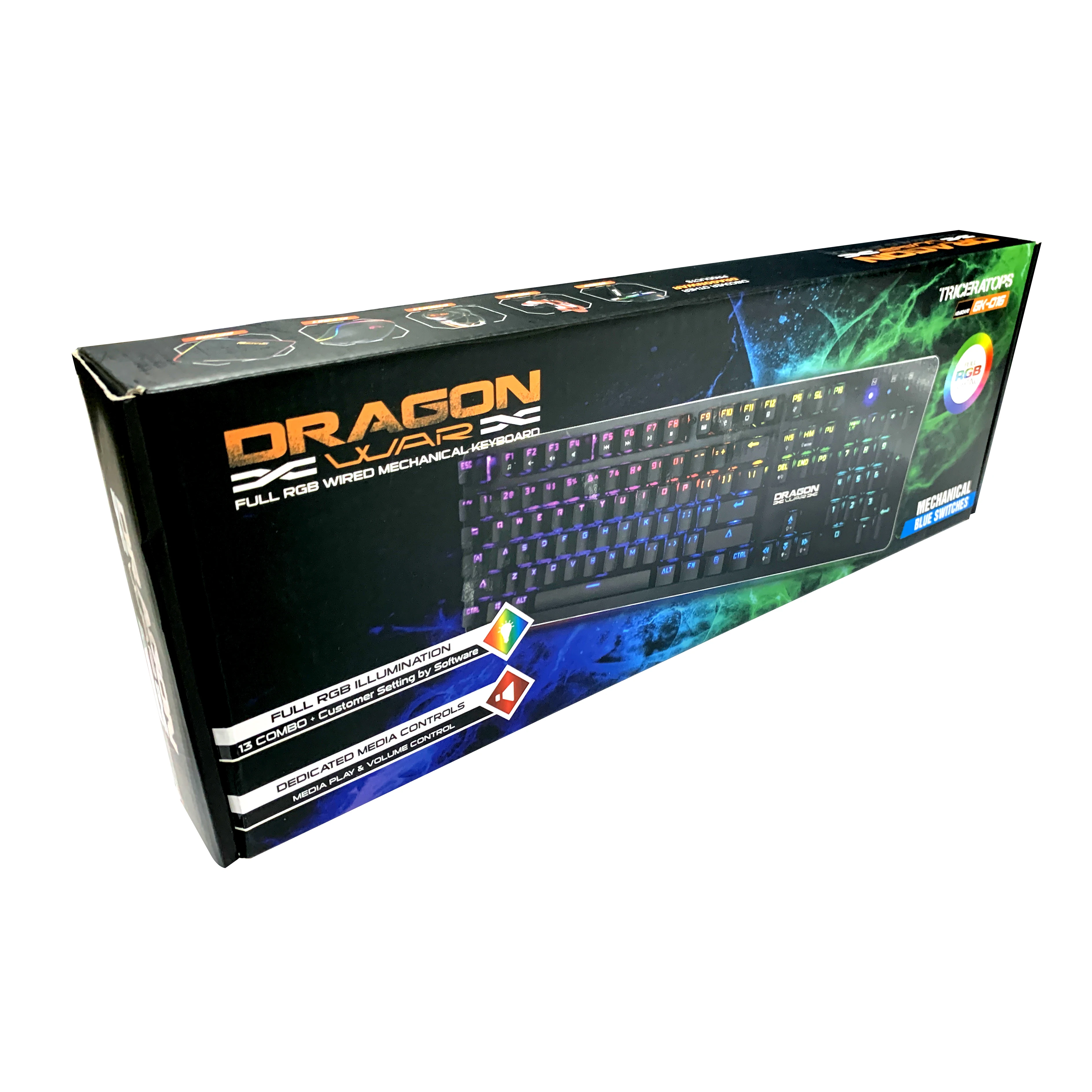 Dragon War OEM RGB Outemu Ergonomie blau mechanische Schalter USB Wired Gaming mechanische Tastatur