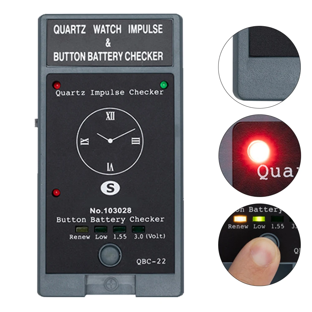 

Portable quartz watch tester for pulse detection with 1 5V and 3V button battery tester tool for watch repair use