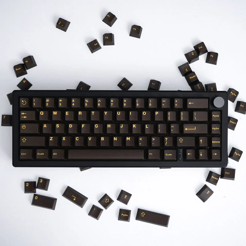 GMK Black gold semi-transparent hero 120 key ABS keycaps Double shot cherry profile suitable for mechanical keyboard keycap 61