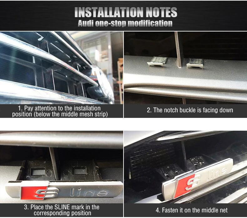تصفيف السيارة شعار الشواية الجبهة هود شارة شبكات اكسسوارات السيارات لأودي Sline S Quattro A4 B8 A3 8P A6L S3 C7 8V S6 S7 S8 B6