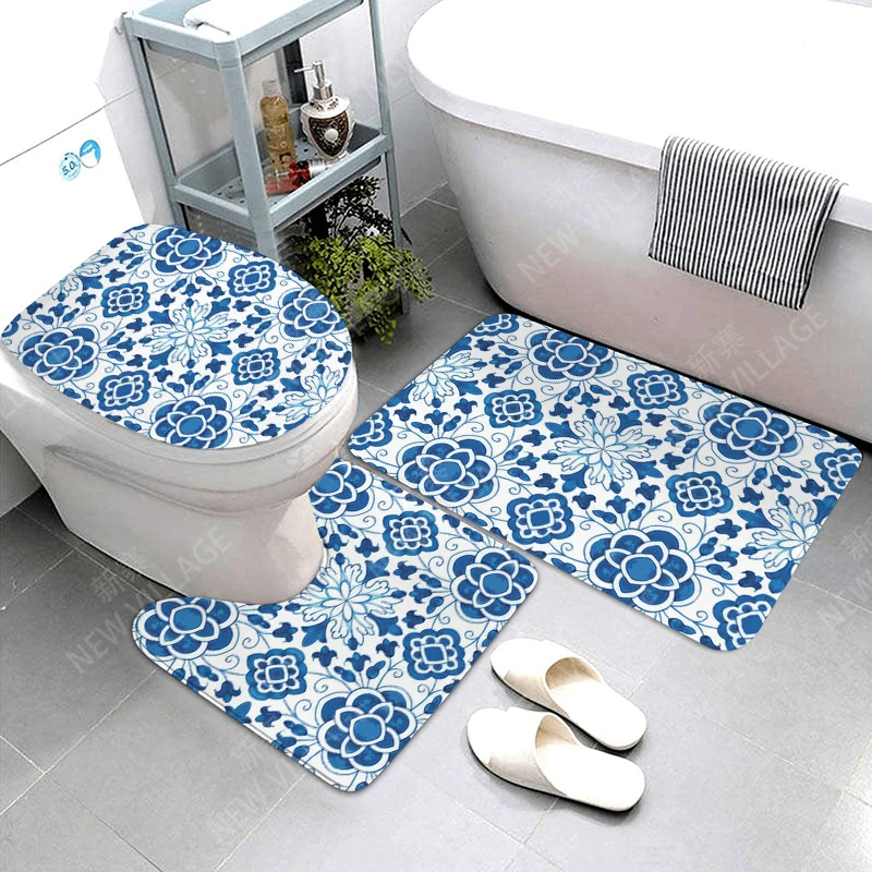 Mandala Anti-slip Bath Mats Bathroom Shower Mat Decor Absorbent Foot Mat Entrance Bathtub toilet rug Morocco vintage Persia boho