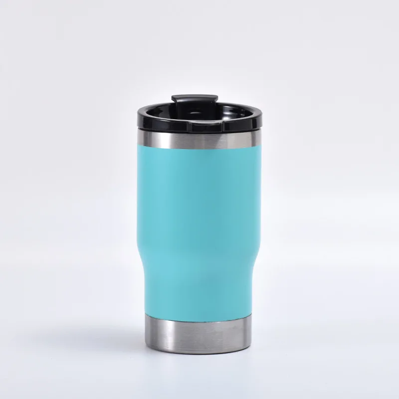 14oz Silicone Anti Slip Tumblers Stainless Steel Vacuum Insulated Travel Mug Coffee Cup Double Wall Thermal Water Bottle