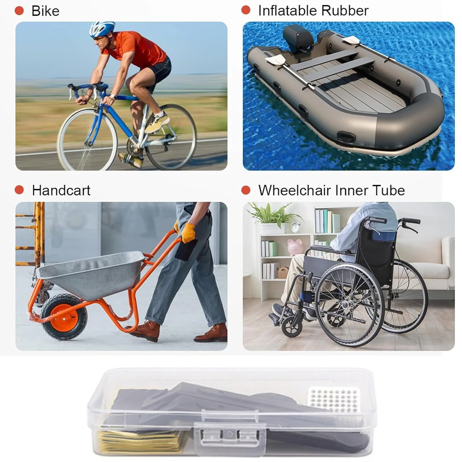 40PCS Portable Bicycle Repair Tool Kit Self-Adhesive Rubber Patches with Storage Case Bike Tyre Fix Accessories for MTB City Bik view 6