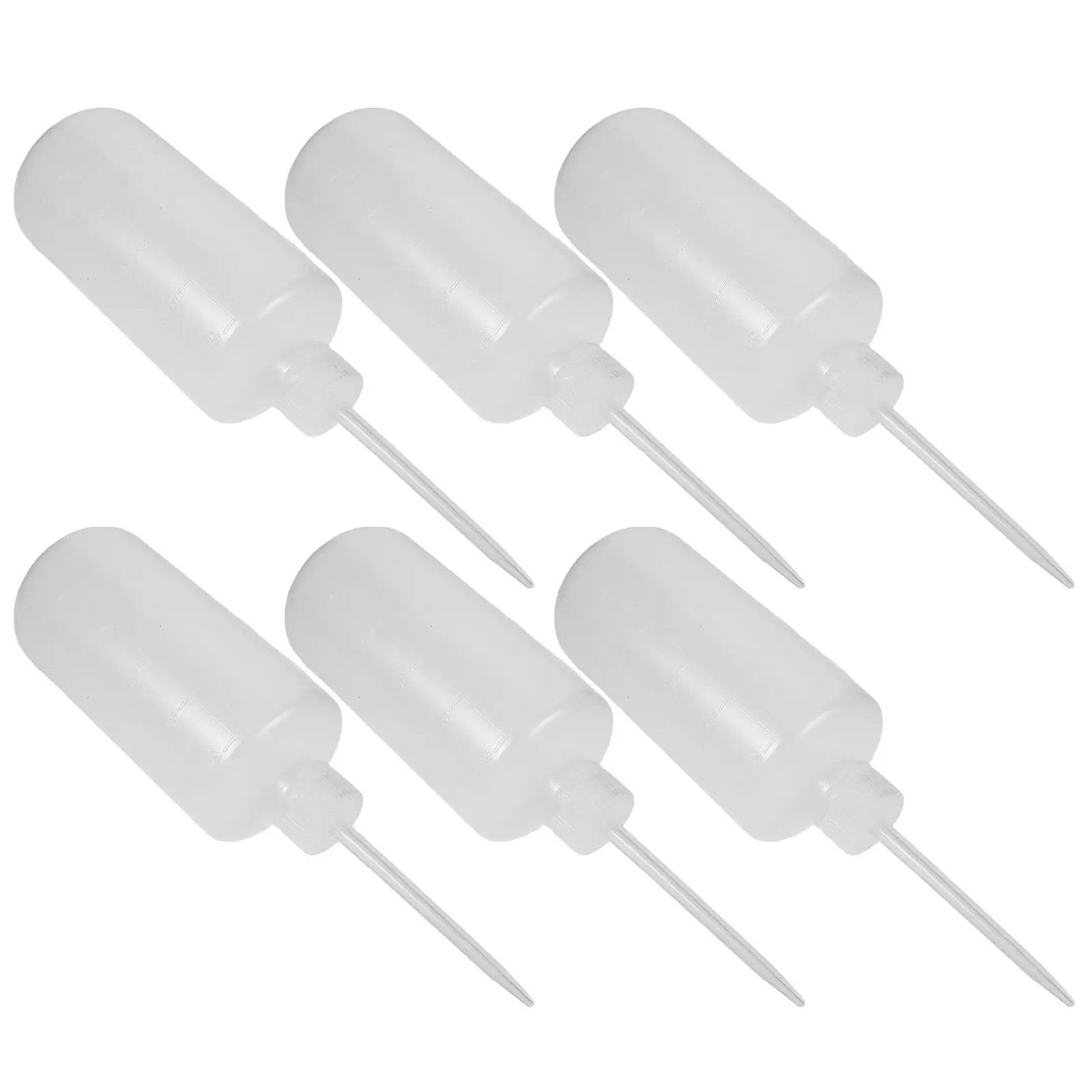 6pcs Clear Plastic Squeeze Bottles with Needle Tip for Accurate Dispensing of Solvents and Liquids
